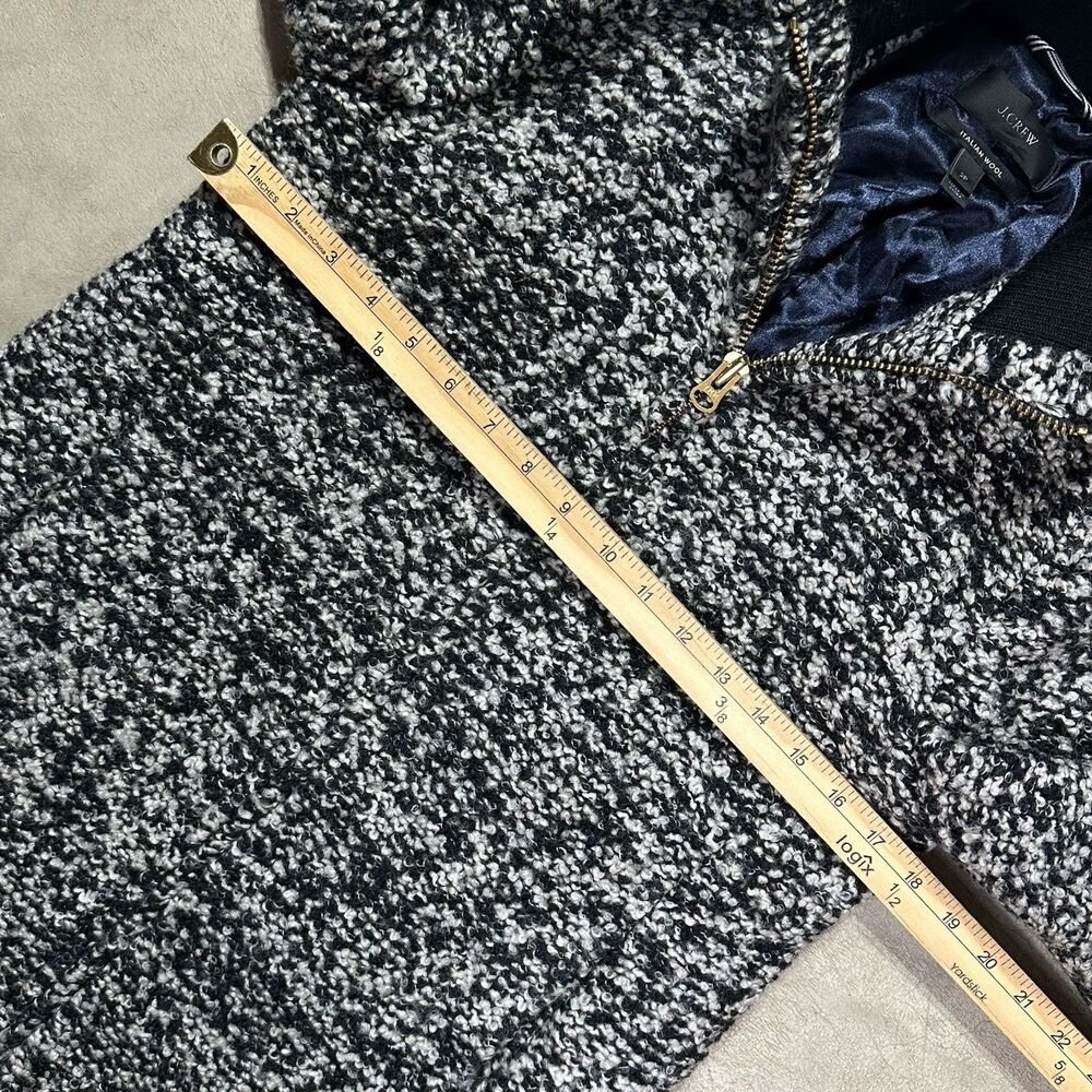 J. Crew Italian Wool Bouclé speckled Lodge Coat Size 2  Petite Minimalist Preppy - Picture 7 of 13